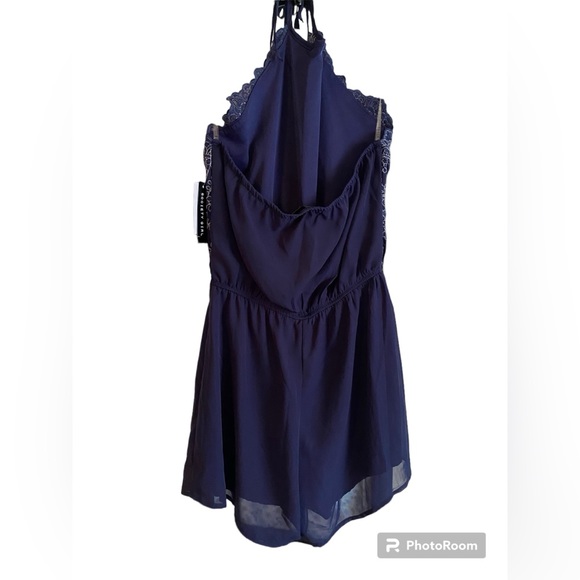 Society Girl NWT M Navy Romper - Picture 2 of 8